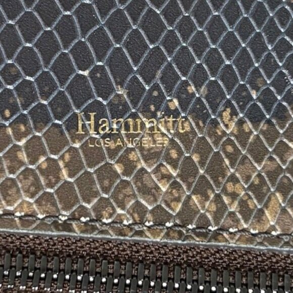 HAMMITT VIP Medium Java Snake Crossbody Clutch Bag Purse Brown Leather GUC - Picture 13 of 14